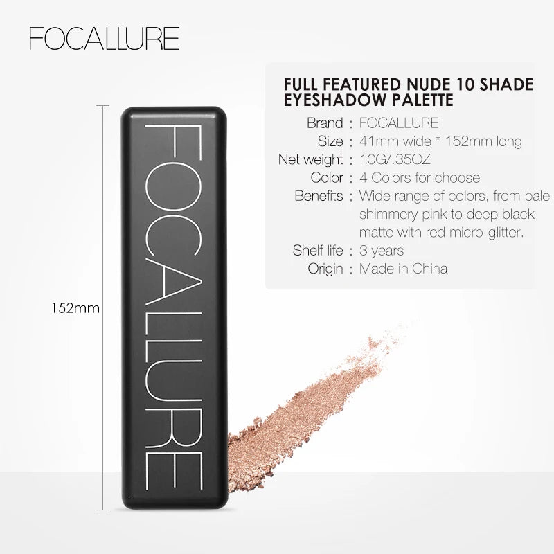 Paleta de Sombra Fosca Focallure 10 cores