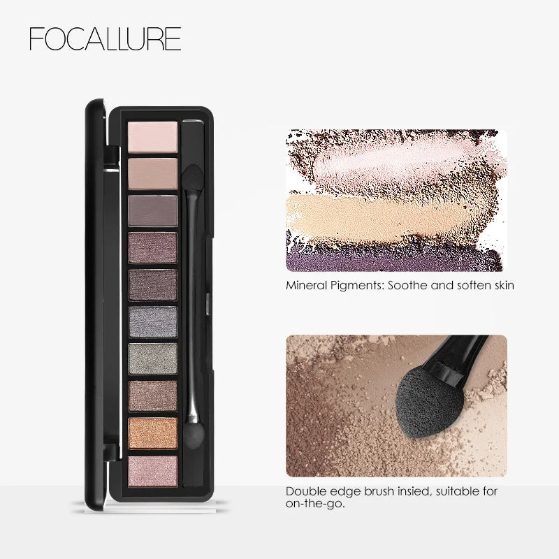 Paleta de Sombra Fosca Focallure 10 cores