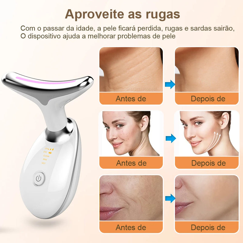 Aparelho Facial Trata e Previne Rugas, Papadas - Fototerapia Anti Envelhecimento