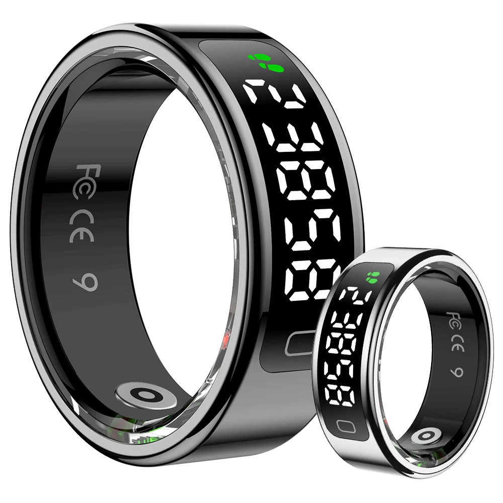 New R11C Smart Ring with Display Gesture Control Sleep & Heart Rate Monitoring Health Tracking Wearable Activity Tracker Calorie Counter