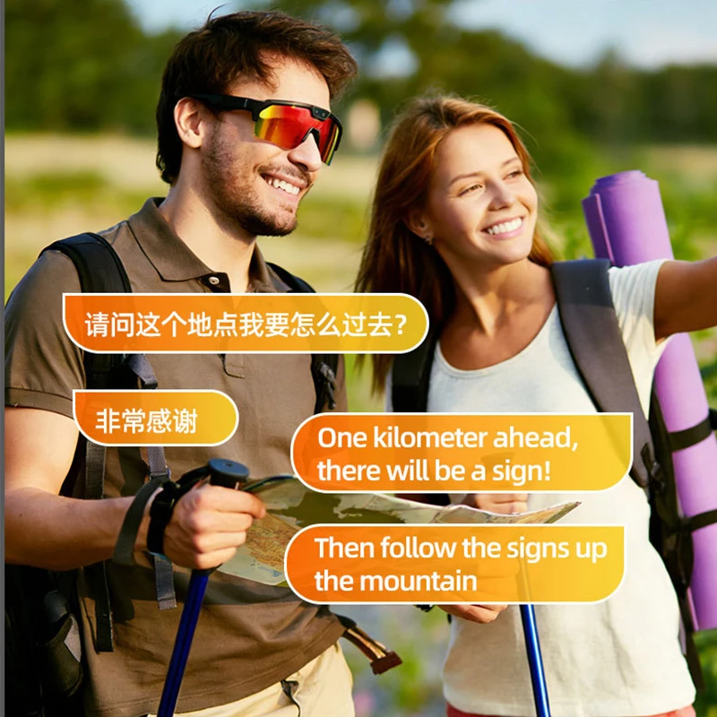 Q01 Cross-border Smart Glasses: 8-megapixel Outdoor Sports Anti-shake Photography with Translation and Wi-Fi Transmission