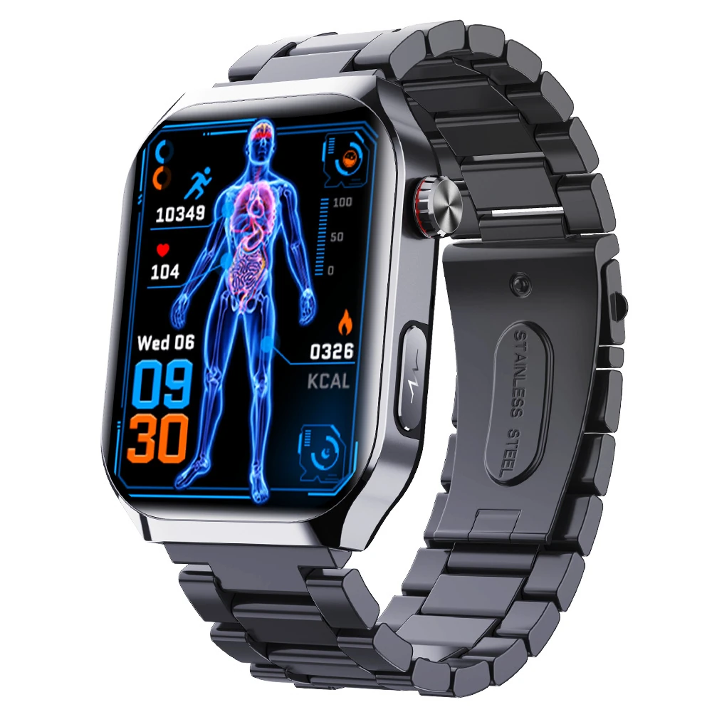 F700 Smartwatch with Blood Pressure Monitoring, ECG, Health Check, Sleep Tracking, Stress Monitoring, SOS Fall Detection, and Fitness Tracking