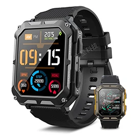 C20pro Smartwatch: Bluetooth Calling, Outdoor-Ready, Triple-Proof, Waterproof Sports Watch, Full-Featured Smartwatch for Men