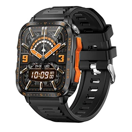 New KT79 Smartwatch: 3ATM Water Resistance, Heart Rate and Blood Pressure Monitoring, Outdoor Flashlight, Rugged Design, Sports Features, Bluetooth Calling