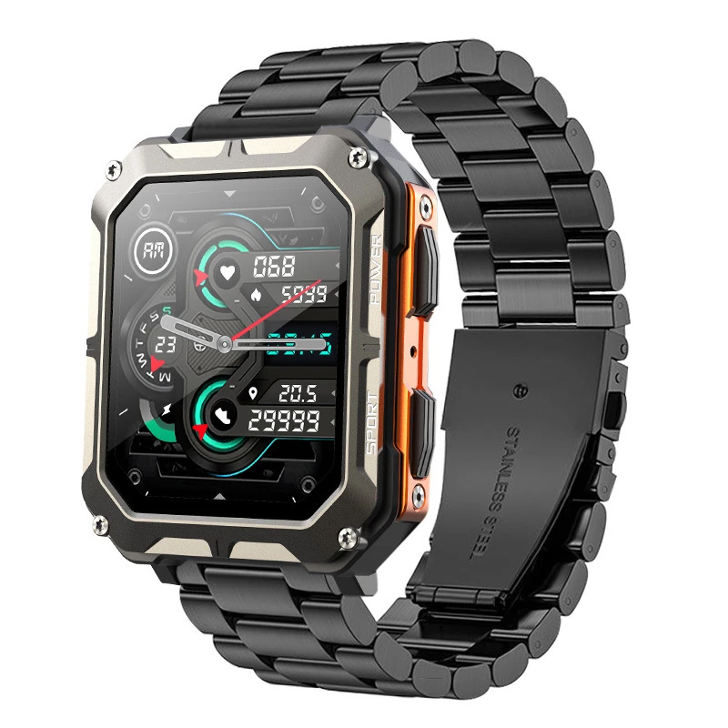 C20pro Smartwatch: Bluetooth Calling, Outdoor-Ready, Triple-Proof, Waterproof Sports Watch, Full-Featured Smartwatch for Men