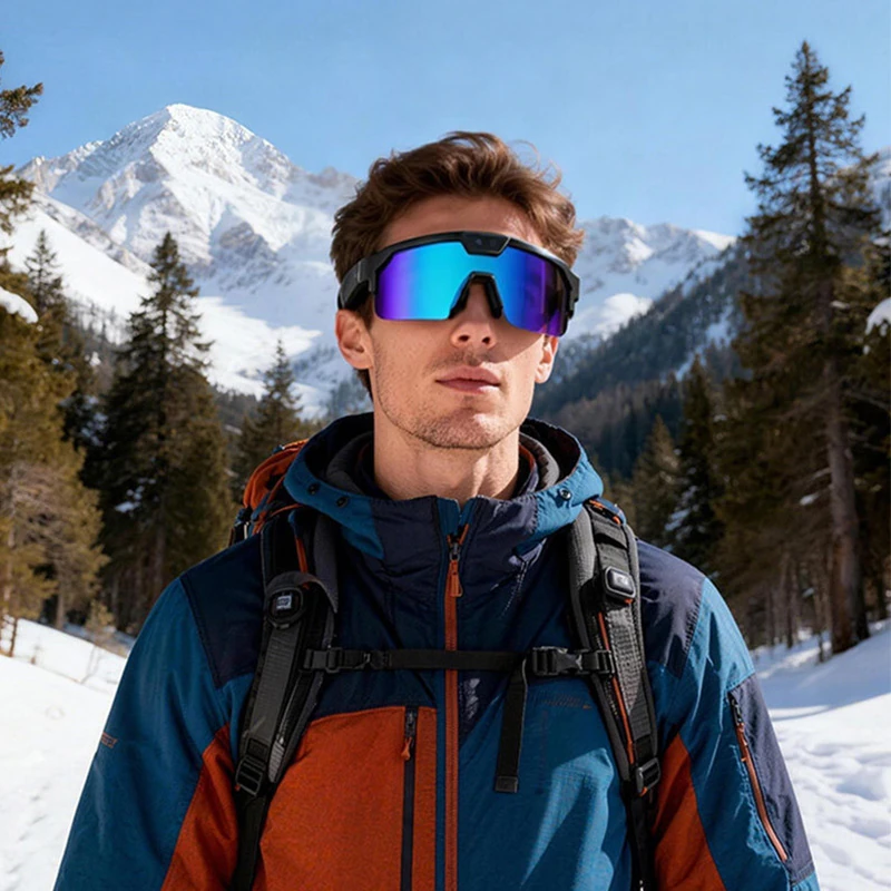 Outdoor Cycling Sunglasses with 8-Megapixel Camera, Smart Translation, Wi-Fi Transfer, and Image Recognition