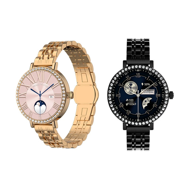 HD36 Women's Smartwatch: Health, Fitness, Heart Rate, Female Cycle Tracking, Water-Resistant Round Wristwatch