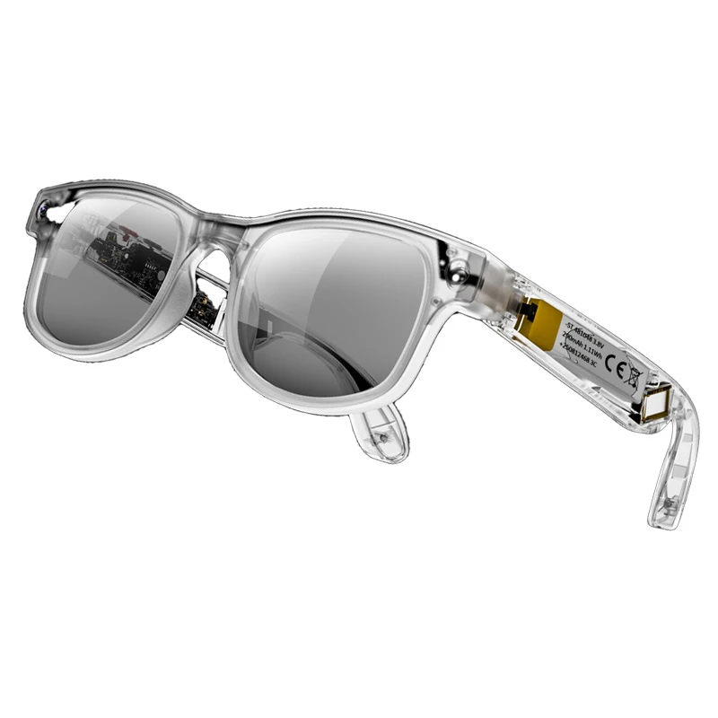 New Smart AI Glasses: 8-Megapixel Camera with Image Stabilization, AI Translation, Music Playback, and Bluetooth