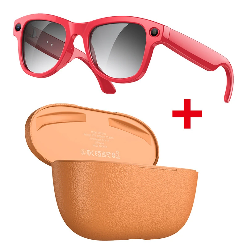 New M02 Smart Glasses: AI Translation, 8MP Camera, Reverse Charging Case, Wi-Fi Transfer, Image Recognition