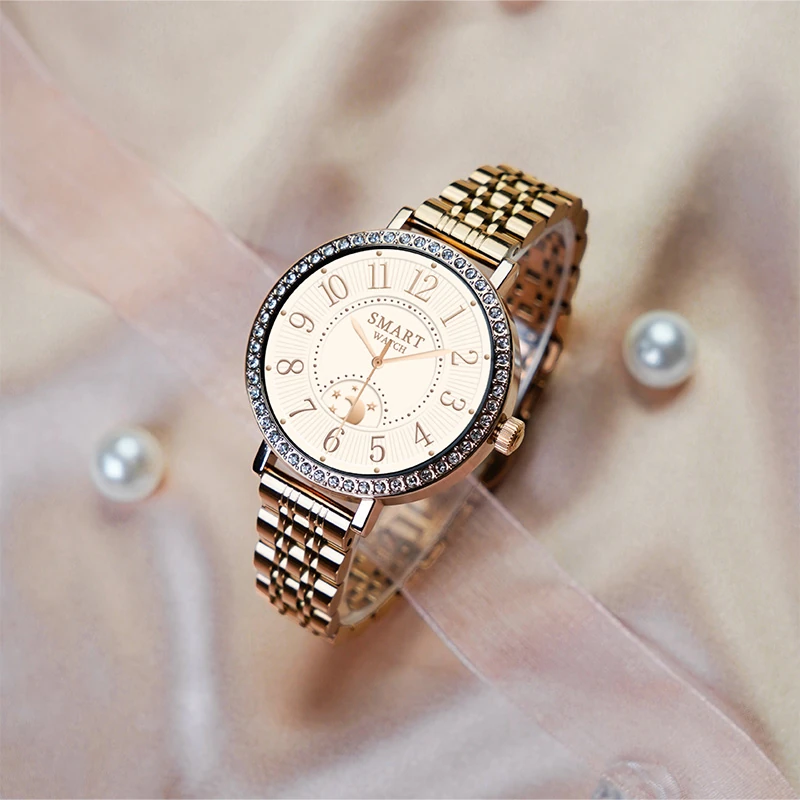 HD36 Women's Smartwatch: Health, Fitness, Heart Rate, Female Cycle Tracking, Water-Resistant Round Wristwatch