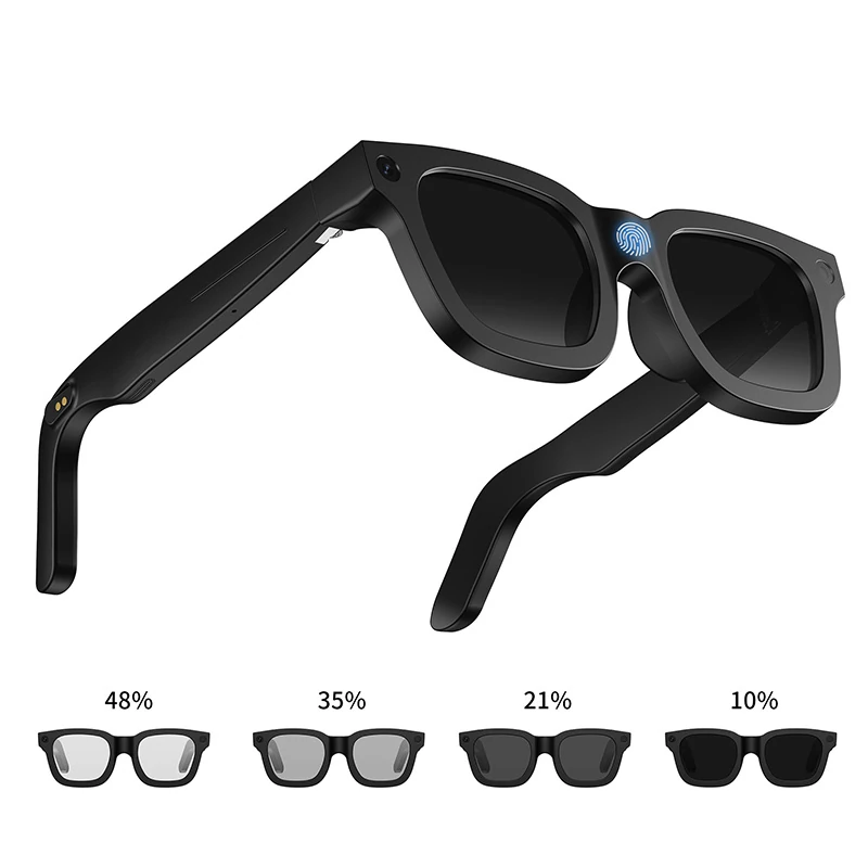 E02C/E03C Electrochromic Smart Glasses: 8-megapixel camera, video calls, music playback, and AI translation sunglasses
