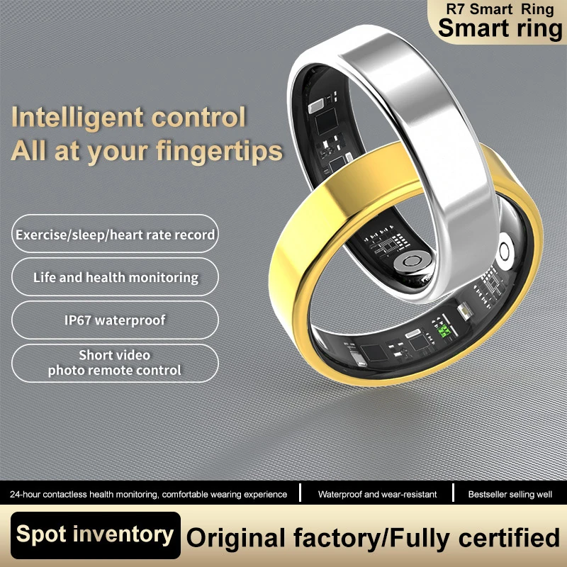 R7 Smart Ring: Heart Rate, Blood Oxygen, Activity Tracker, Pedometer, Gesture Control, Remote Camera Shutter, and More