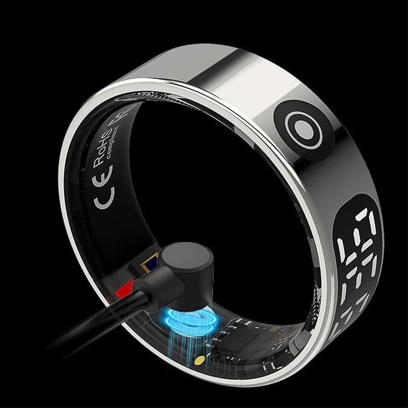 R9-1 Smart Ring with Touchscreen: Heart Rate, Blood Oxygen, Sleep, Activity Tracking, and Bluetooth