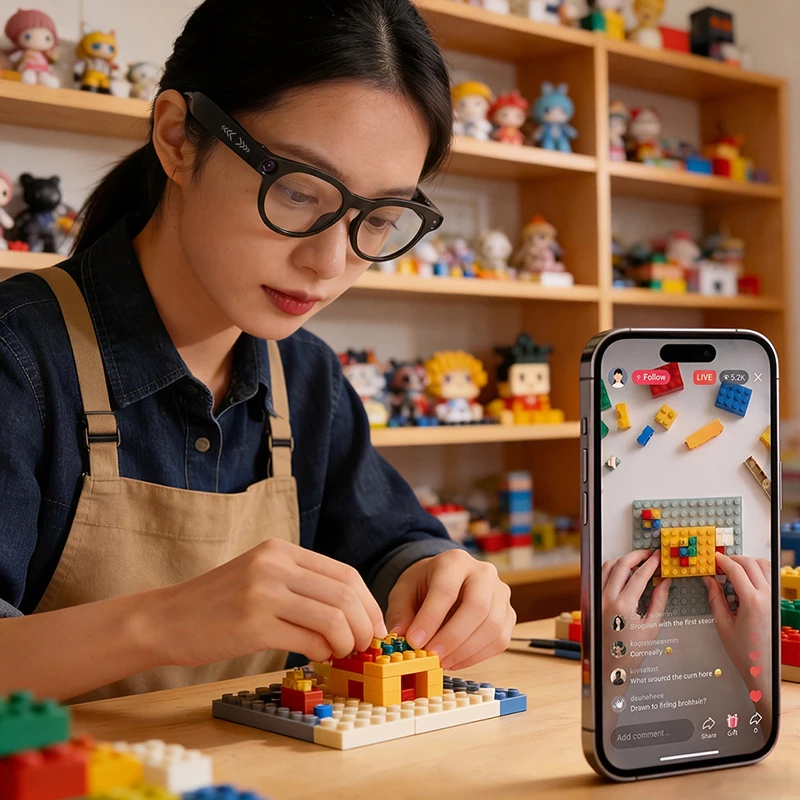 E06S Smart Glasses: 13-Megapixel Camera, Portrait and Landscape Mode, Photo and Video Recording, Live Streaming, AI-Powered Glasses