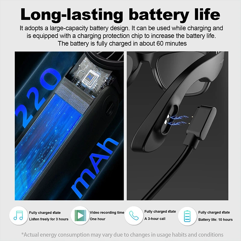 G300 Smart Glasses: 8MP Video Recording, Simultaneous Interpretation, Intelligent Recognition, Meeting Minutes, AI Smart Glasses