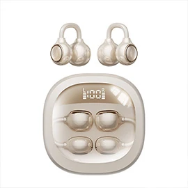 BS02 Clip-on Bluetooth Headphones: Bone Conduction, In-Ear-Free,  High-Quality Sound, Noise Cancellation, Ultra-Long Battery Life