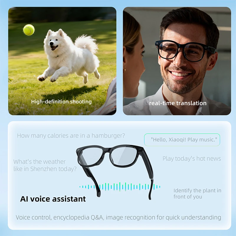 FG01 AI Smart Bluetooth Glasses: Calls, Music, Voice Assistant, and Photochromic Lenses