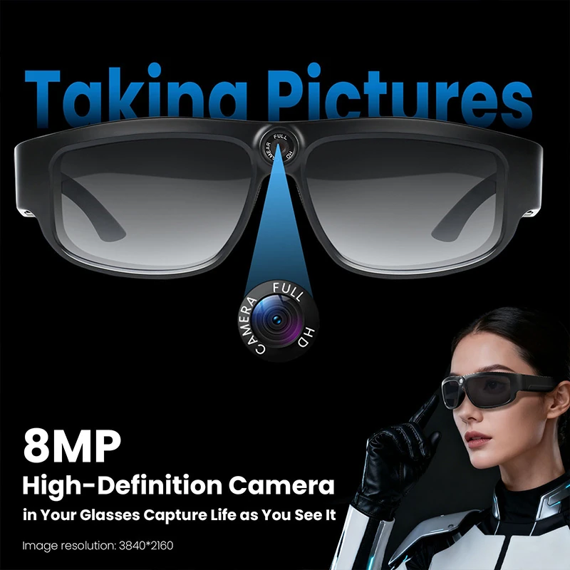 Y20 Smart Glasses 4K Ultra HD Sports Recording, 160-Language Translation, Bluetooth Music and Calls, Video Translation