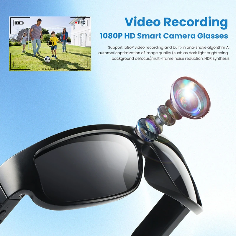 Y20 Smart Glasses 4K Ultra HD Sports Recording, 160-Language Translation, Bluetooth Music and Calls, Video Translation