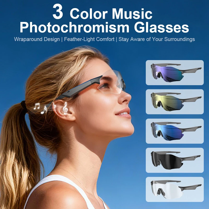 S2 AI Smart Glasses Lightweight, Auto-Tinting AI Glasses with Smart Real-Time Simultaneous Translation&mdash;Glasses and Earbuds in One