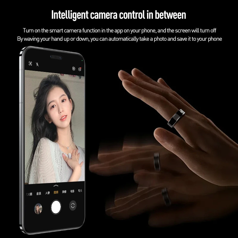RA20 Smart Ring: Heart Rate, Blood Oxygen, and Blood Pressure Monitoring; Short Videos; Scroll Up/Down; Like; Smart Wearable Ring
