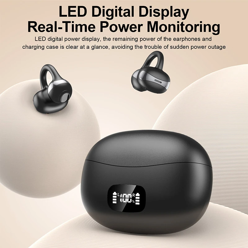 XYG20 Ear Clip Earring-Style OWS Smart Bluetooth Headphones: Open-Ear Bass-Boosting Earbuds (Non-In-Ear)