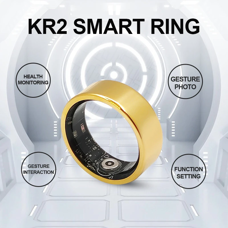 KR2 Smart Ring: Heart Rate, Sleep, and Blood Oxygen Monitoring; Fitness Tracking; Gesture Control; Photo and Short Video Capture; Bluetooth-Enabled; New Model