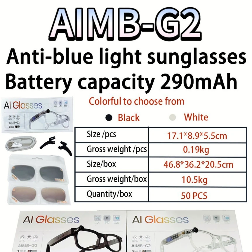 G2 AI Smart Glasses: Business Bluetooth Music Translation Sunglasses for Driving, Cycling, Calls, and Voice Recording