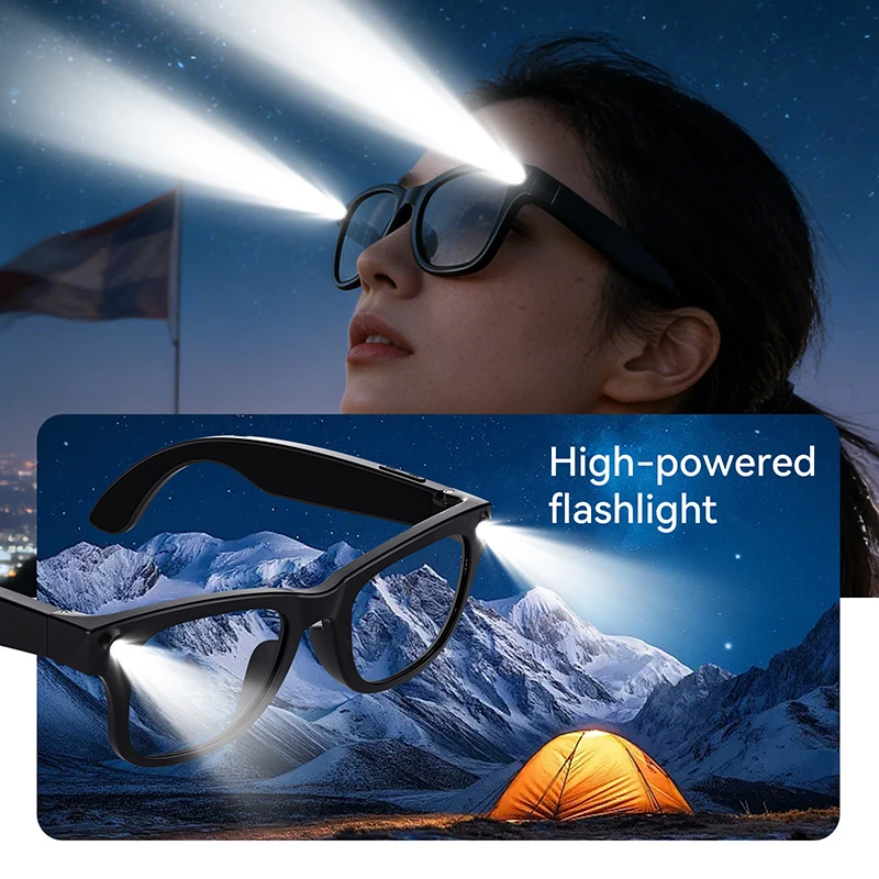 W4 Smart Glasses: Bluetooth Calls, Translation, Music, and Large Language Models ，High-powered flashlight