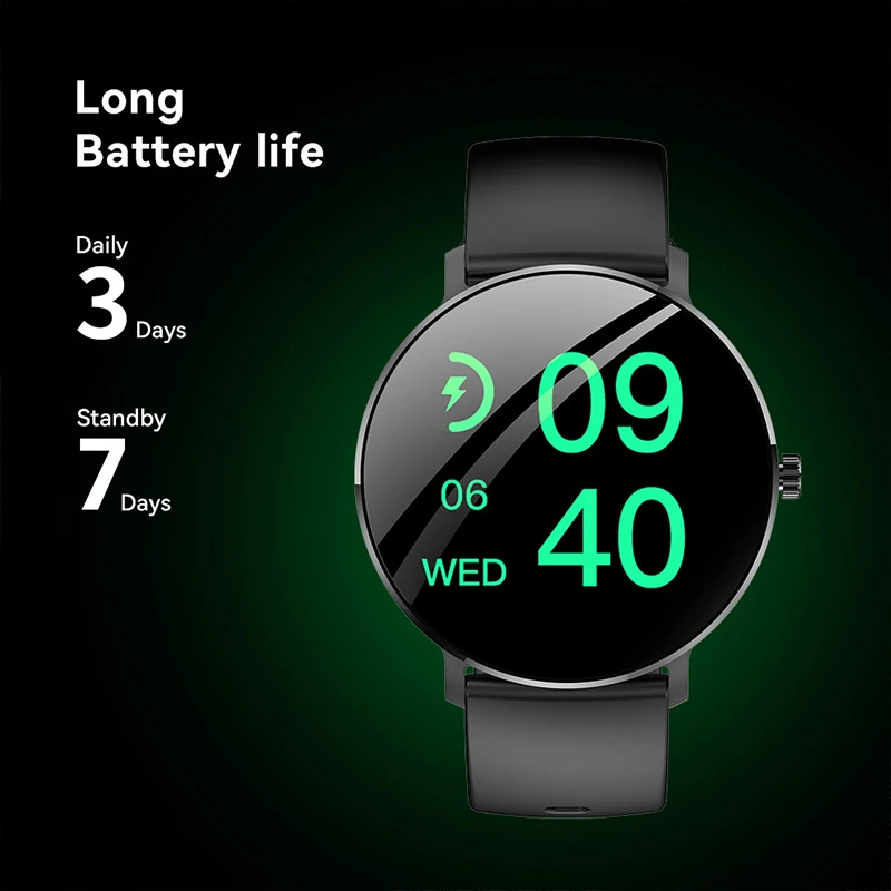 DW AMOLED Smartwatch: WhatsApp, Bluetooth Calling, Health Monitoring, NFC，Circular