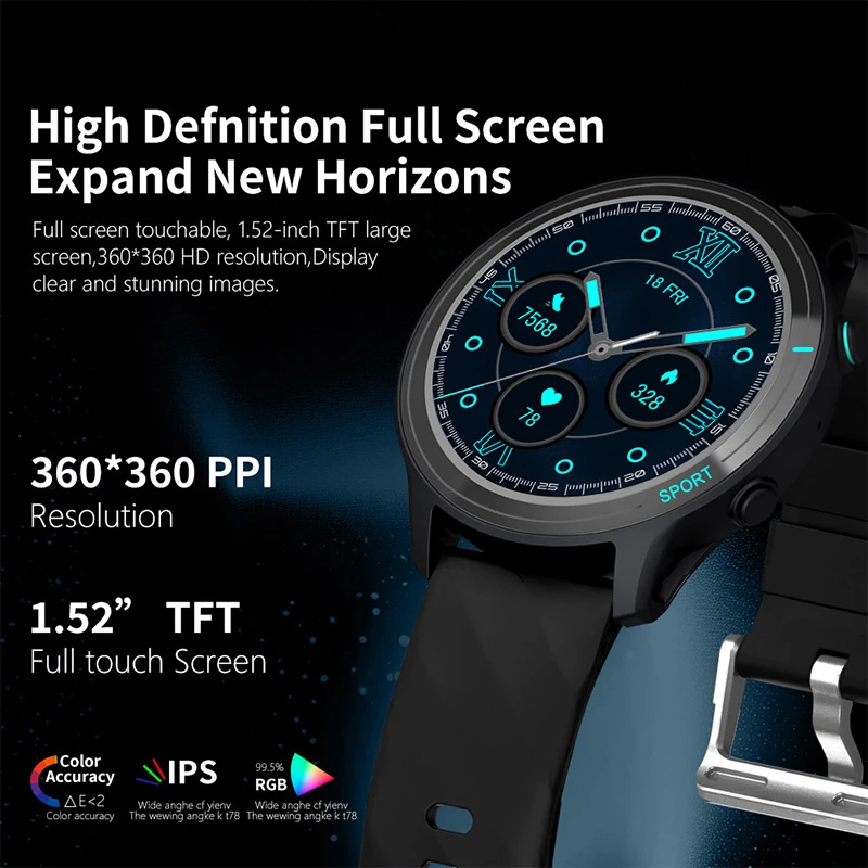 Z123 Smartwatch: 1.52-inch Large Screen, Long Battery Life, Bluetooth Calling, Health Monitoring, Fitness Tracking, Touchscreen