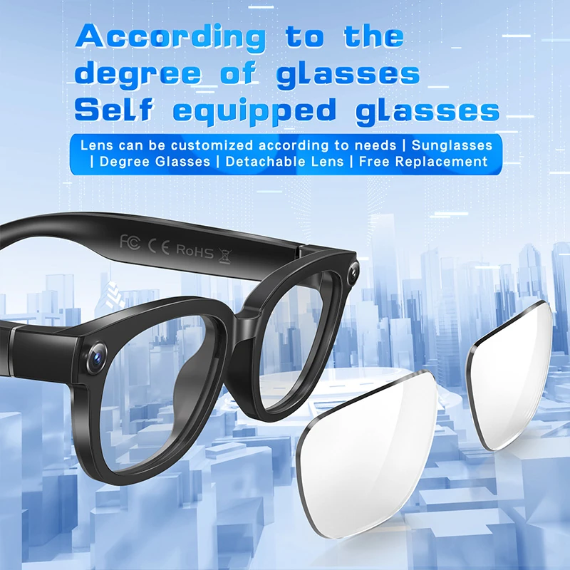 Q1 AI Smart Glasses: 13MP Camera, Ultra HD, Portrait Mode for Photos and Videos, Video Calls, and Real-Time Translation