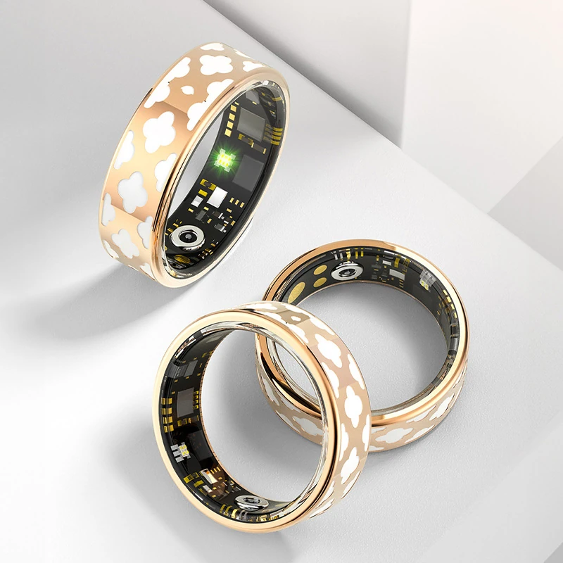 R10M Enamel Smart Ring: Heart Rate, Blood Pressure, Blood Oxygen, and Sleep Monitoring; Exercise Tracking and Remote Photo Capture