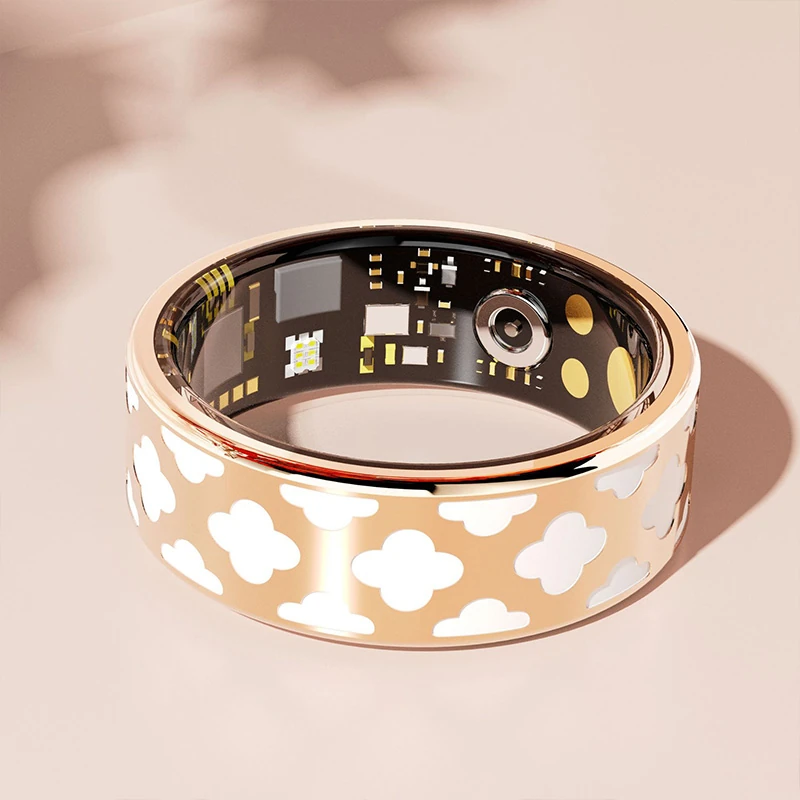 R10M Enamel Smart Ring: Heart Rate, Blood Pressure, Blood Oxygen, and Sleep Monitoring; Exercise Tracking and Remote Photo Capture