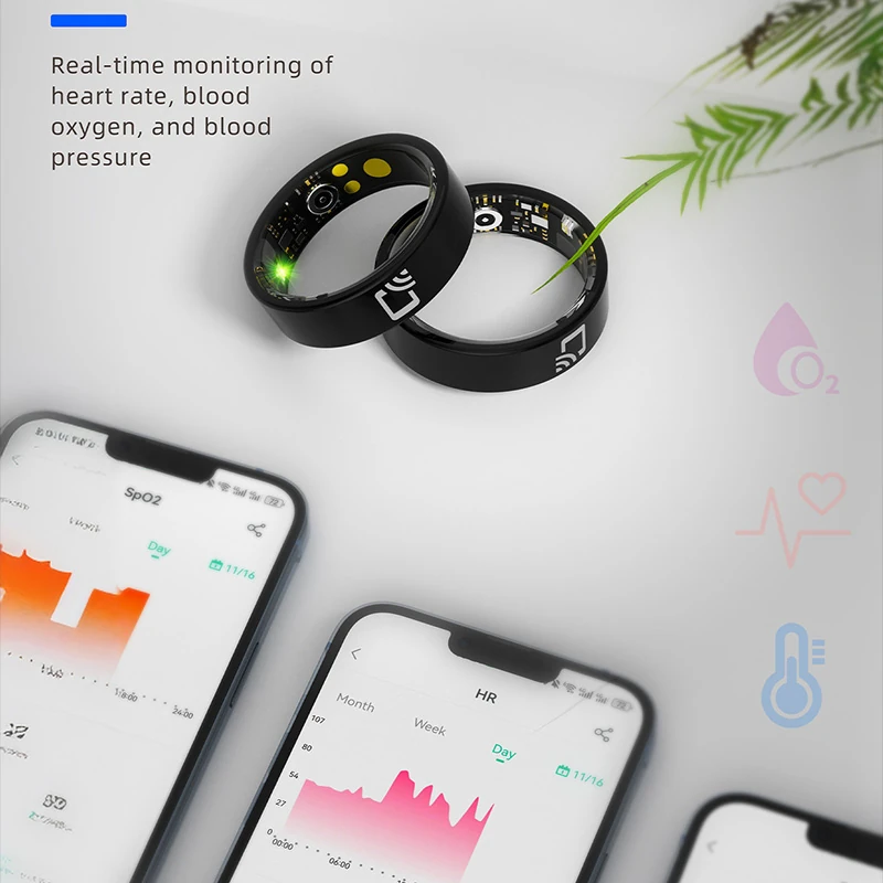 R20 Smart Ceramic Ring: Step Counting, Calorie Tracking, Heart Rate, Blood Pressure, Blood Oxygen, and Sleep Monitoring