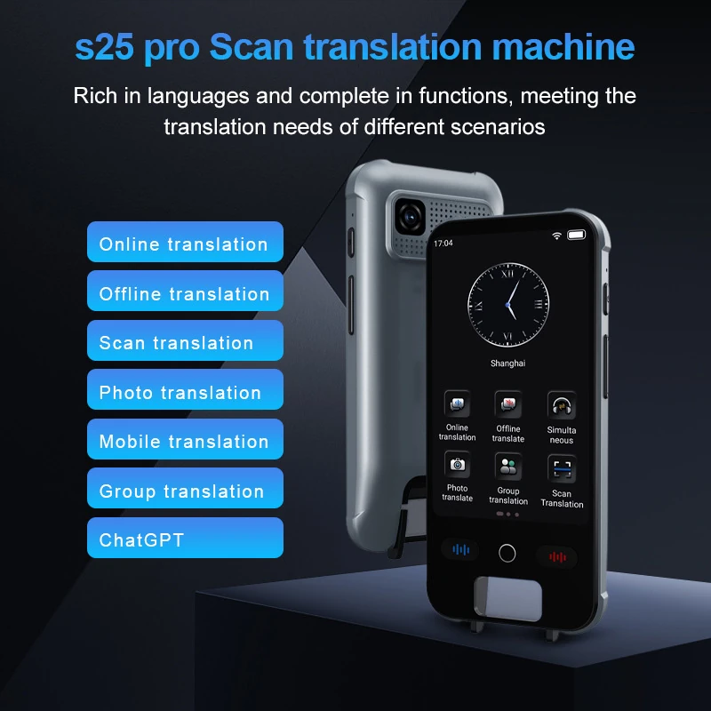 S25 Pro Multilingual Translation Device | Cross-Border Global Language Translator | Customized Voice Translator for Rare Languages for Export