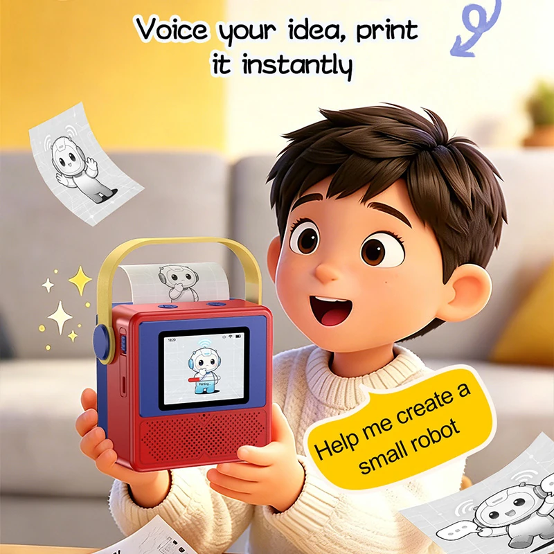 CB61 Children's Day and Birthday Gifts for Girls and Boys Aged 3&ndash;6: High-End, Practical AI Printer for Preschoolers