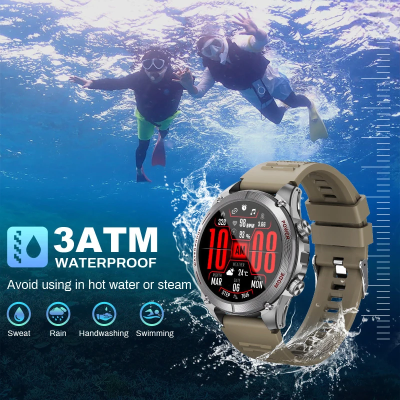 T90 GPS Smartwatch: 3ATM, Compass, ChatGPT, Automatic Activity Mode Recognition, Fitness Watch