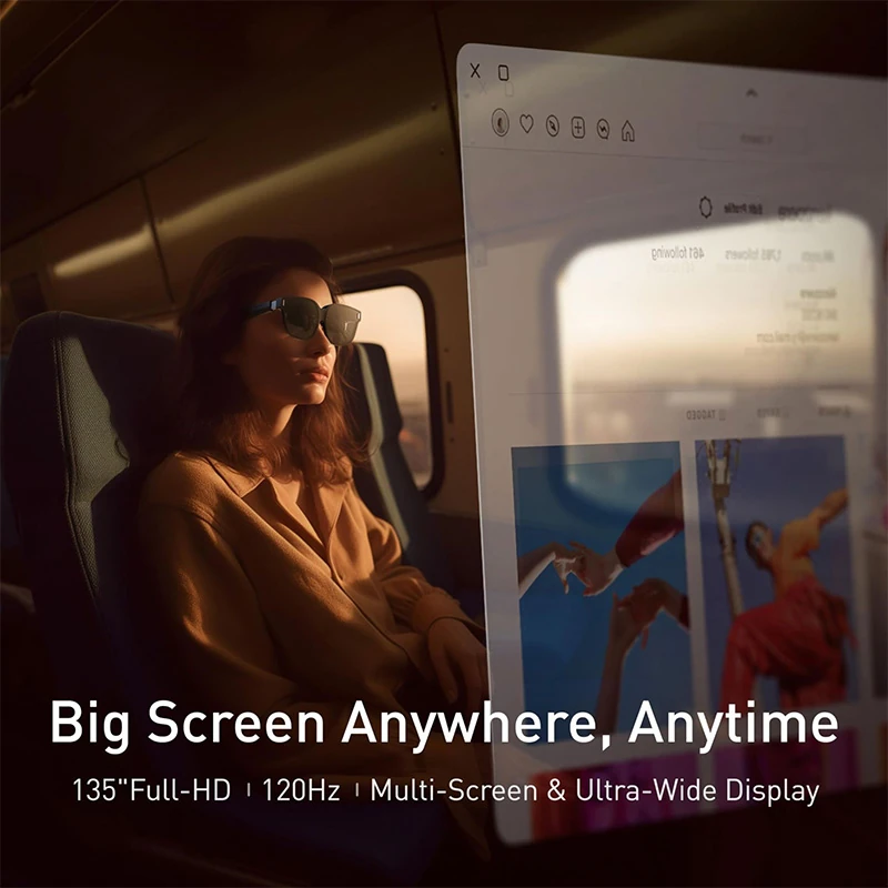 Inair 2 Pro AR Glasses: High-Definition Cinema-Style Glasses with 120Hz Refresh Rate, Portable and Slim, Direct-Drive Display