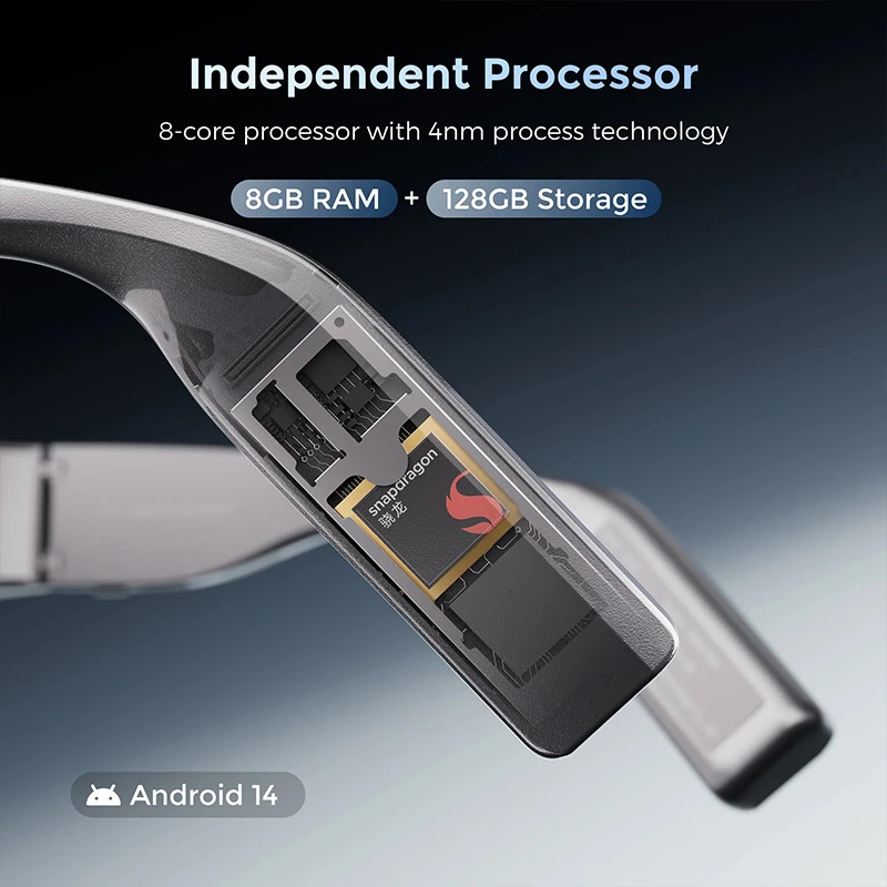 INMO AIR3 Smart AR Glasses: Binocular Full-Color 1080p Light Guide Glasses with 120Hz High Refresh Rate and Giant-Screen HD Display