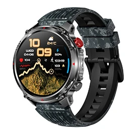 HT45 Smartwatch for Hiking and Outdoor Activities: 1100mAh Large Battery, Compass, Flashlight, and Long Battery Life