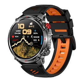 HT45 Smartwatch for Hiking and Outdoor Activities: 1100mAh Large Battery, Compass, Flashlight, and Long Battery Life