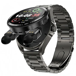 F36 Smartwatch and Earbuds 2-in-1: Calls and Music, Bluetooth 5.3 Flip-Style TWS with Heart Rate Monitor and Pedometer for Sports