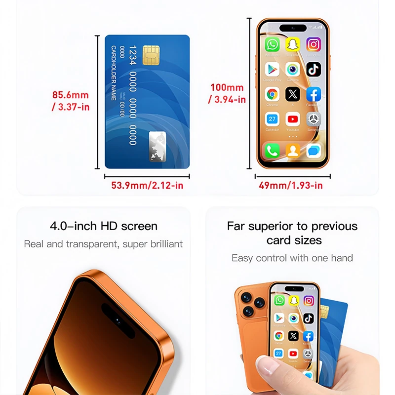 A18 Pro GPS Lingdongdao Global Band 4.0 Display Android 12 Mini Smart Phone  Google Play Store