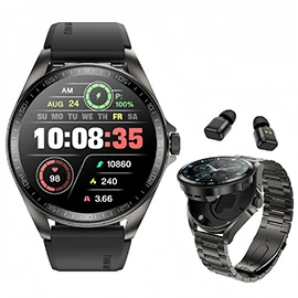 F36 Smartwatch and Earbuds 2-in-1: Calls and Music, Bluetooth 5.3 Flip-Style TWS with Heart Rate Monitor and Pedometer for Sports