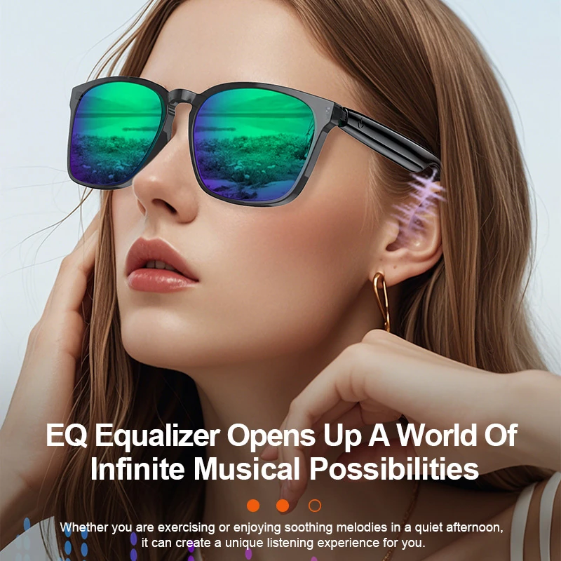 A10 New Smart Glasses: Bluetooth Audio, Remote Shutter, Music, Blue Light and UV Protection, Stylish, Wireless