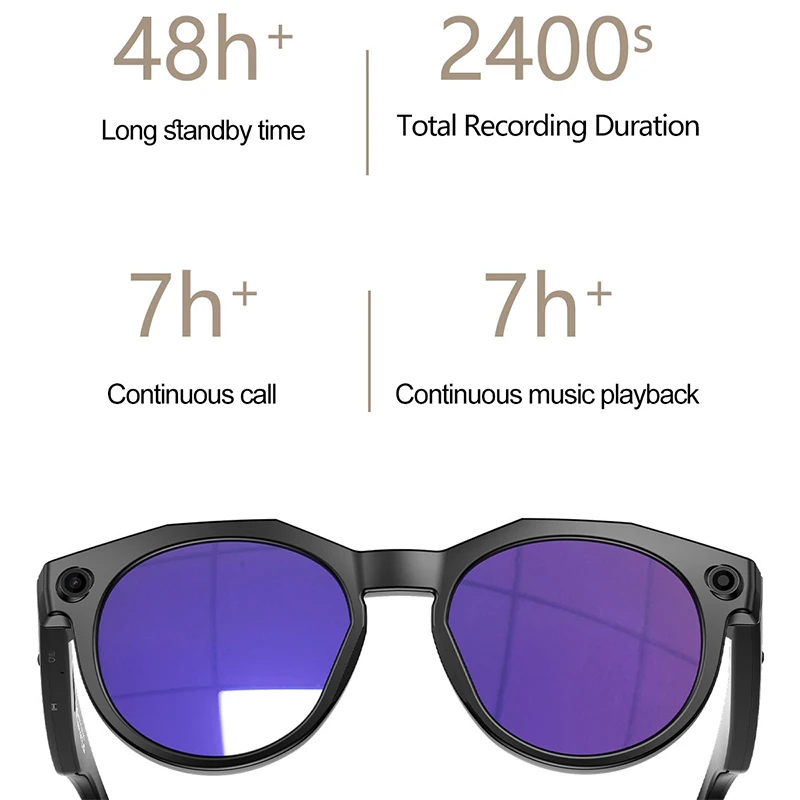W611 Pro Smart Glasses: 8MP Camera, Video Calls, Wi-Fi, Sliding Touchscreen, Dual Microphones, Noise Cancellation, AI Translation