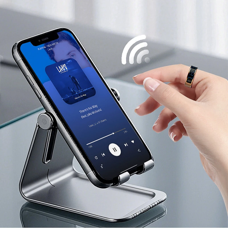 K80 Smart Ring with Touchscreen and Digital Display, 5ATM Water Resistance, Heart Rate and Activity Tracking, Bluetooth-Enabled