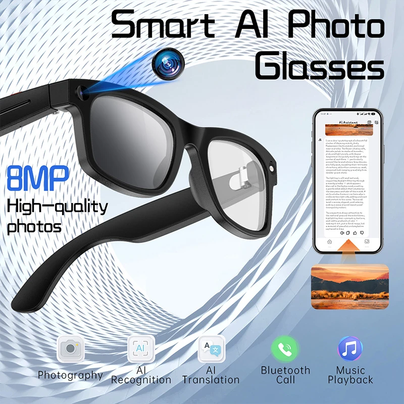 G10 S2 Max Smart Glasses: 5-megapixel smart glasses with video and photo recording capabilities, featuring AI translation