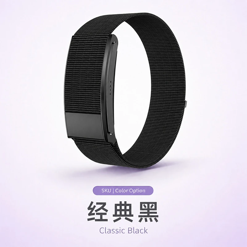 Z05 Smart Wristband with Sleep and Heart Rate Monitoring, Lightweight and Slim Nylon Strap, Breathable, Simple, Screenless Wristband